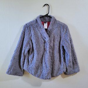 Patagonia Cropped Button-Down Fuzzy Jacket Gray Size S